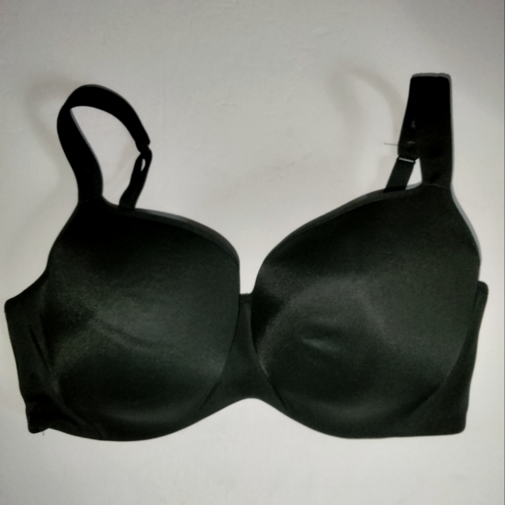 Cacique (Size 42DD) Black Adjustabl Straps Hook Eye Closure All Comfort Bra